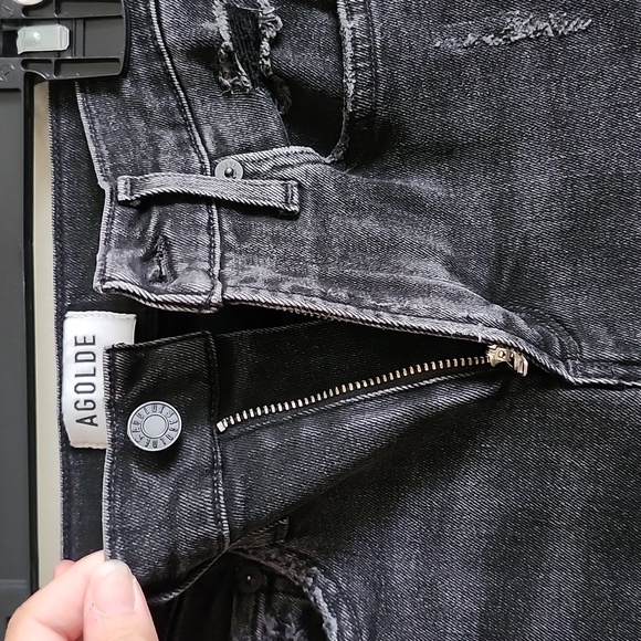 AGOLDE Sophie Crop High Rise Black Denim Jeans Style A018 C-844 Size 24 - Picture 7 of 10